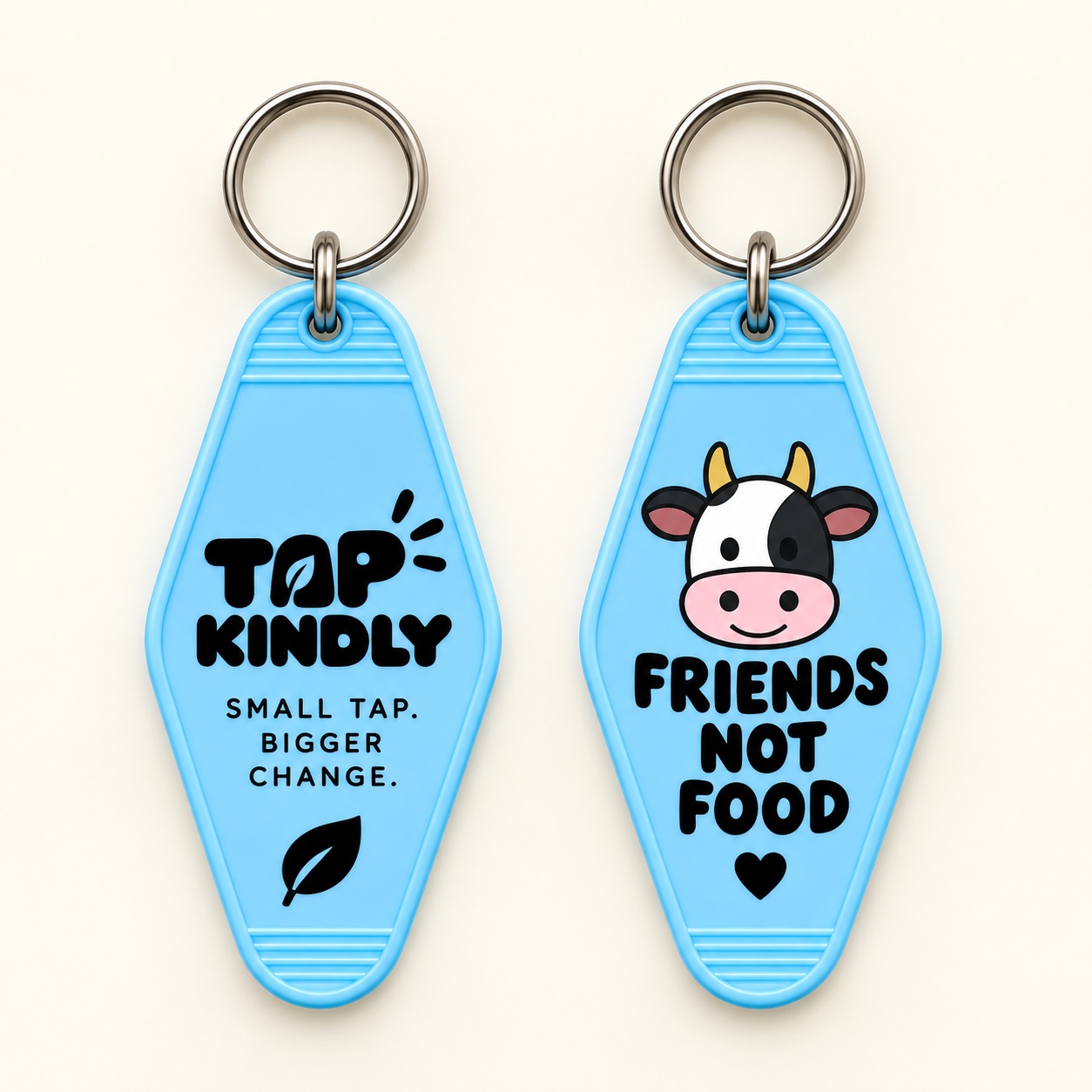 Blue · Friends not food NFC fob, front and back