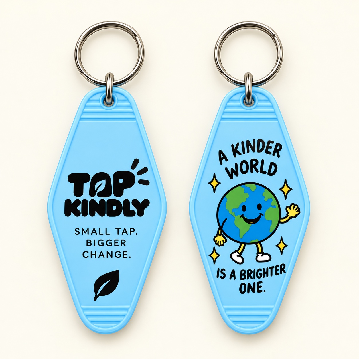 Blue · Kinder world NFC fob, front and back