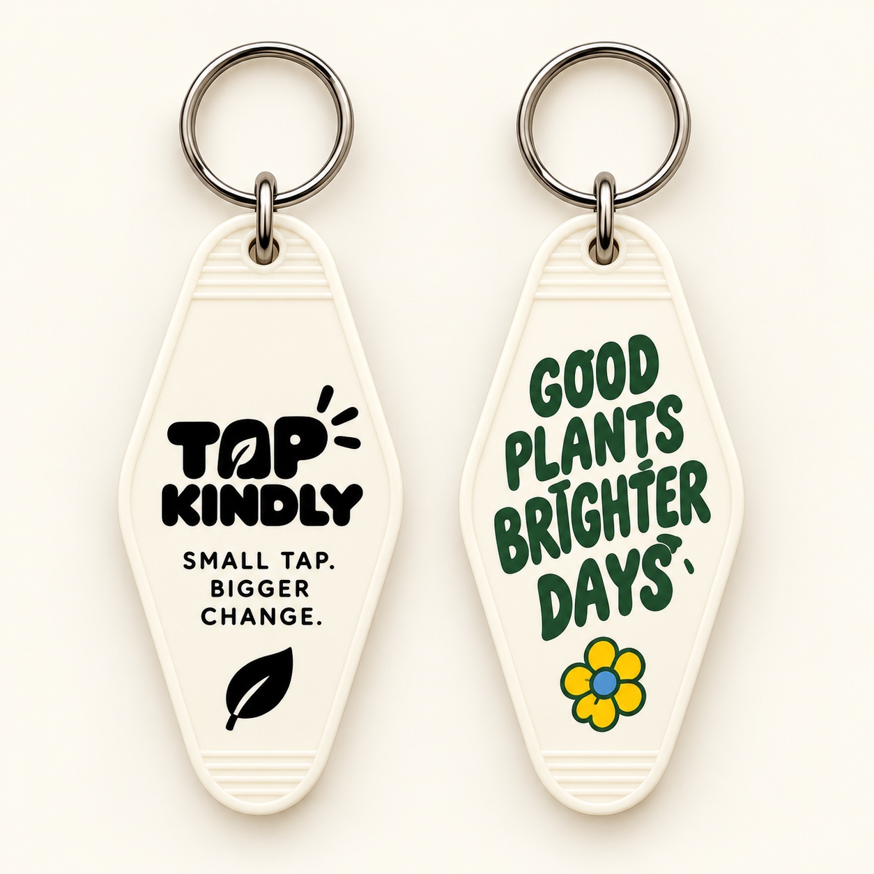 Ivory · Good plants NFC fob, front and back