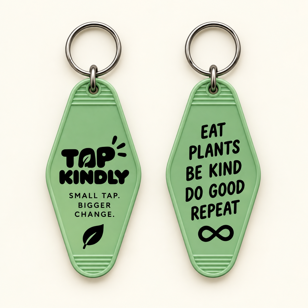 Sage · Eat plants NFC fob, front and back