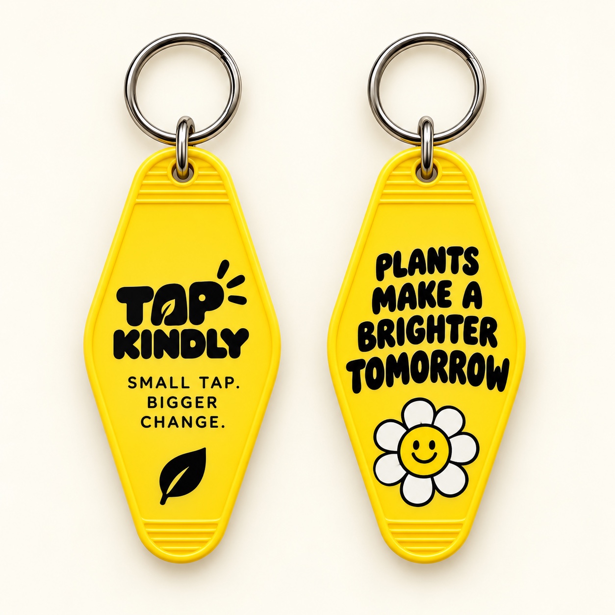 Yellow · Brighter tomorrow NFC fob, front and back